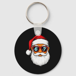 Lustige 6 7 Sechs Sieben Meme Santa Gesicht Weihna Schlüsselanhänger