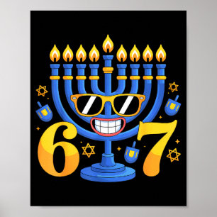 Lustige 6-7 Sechs Sieben Menora Meme Hanukkah Feie Poster