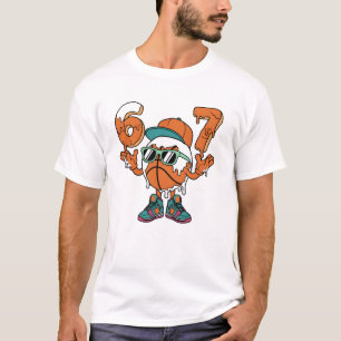 Lustige 6 7 Tropfende Sechs Sieben 67 Baseketball T-Shirt