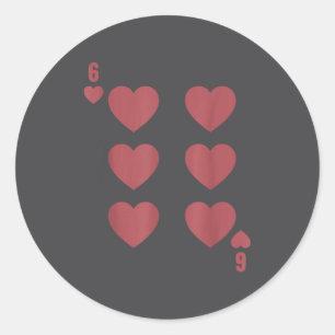Lustige 6 7 Valentinstag Liebesherz Spielkarte Mat Runder Aufkleber