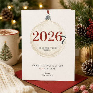 Lustige 6 7 Weihnachtsgrußkarte für das ganze Jahr Feiertagskarte