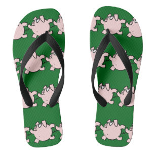 Lustige 6 Cartoon-Schwein-Wähle-Farbe-Männer-Zehen Flip Flops
