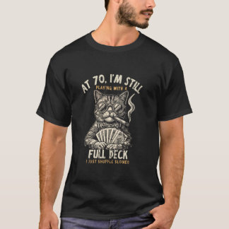 Lustige 70. Geburtstags-Volldeck-Katze - Vintage K T-Shirt