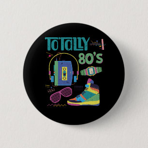 Lustige 80er-Musik Old School 1980er-Party Button