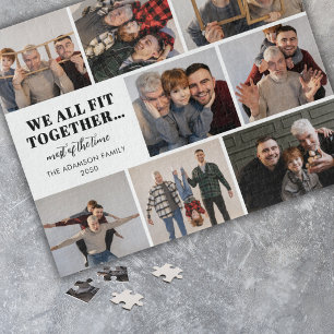 Lustige 8-Foto-Collage Individuelles Familienerbst Puzzle
