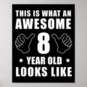 Lustige 8. Geburtstagsfeier 8 Jahre alte B-Day-Spr Poster