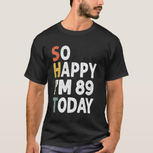 lustige 90 Jahre alt Geburtstag Vintag so glücklic T-Shirt