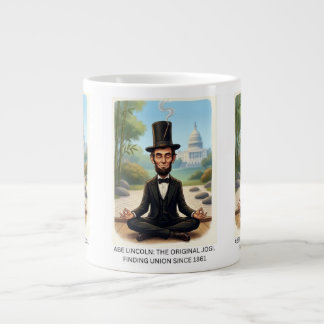 Lustige Abe Lincoln Yoga Karikatur - Das Original Jumbo-Tasse
