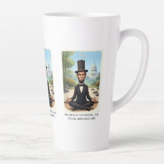 Lustige Abe Lincoln Yoga Karikatur - Das Original Milchtasse