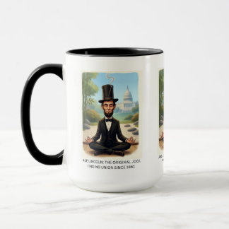 Lustige Abe Lincoln Yoga Karikatur - Das Original Tasse