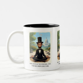 Lustige Abe Lincoln Yoga Karikatur - Das Original Zweifarbige Tasse
