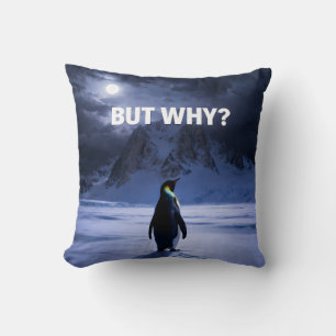 Lustige ABER WARUM Pinguin Kissen