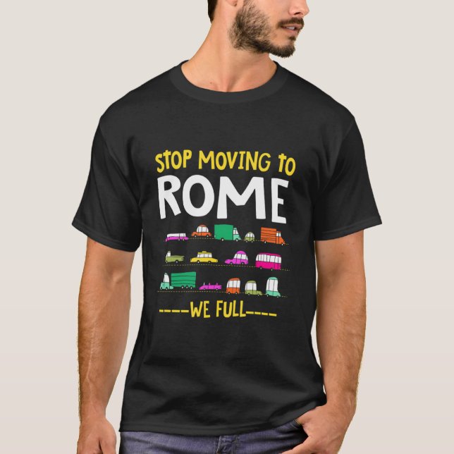Lustige Abfahrt nach Rom Wir Full Italy Traffic Ro T-Shirt (Vorderseite)