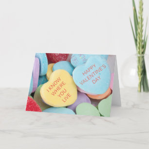 Lustige abgelehnte Candy-Hearts-Valentinstagskarte Feiertagskarte