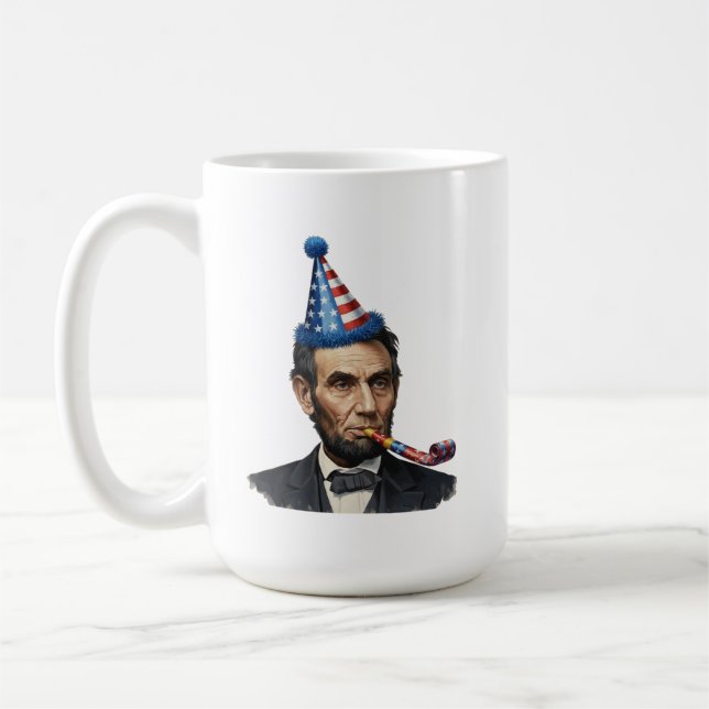 Lustige Abraham-Lincoln-Party-Feier  Kaffeetasse (Links)