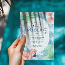 Lustige Abschluss-Poolparty-Einladung