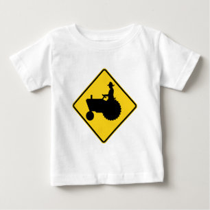 Lustige Ackerschlepper-Verkehrsschild-Warnung Baby T-shirt
