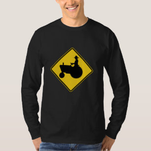 Lustige Ackerschlepper-Verkehrsschild-Warnung T-Shirt