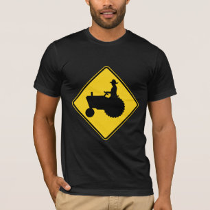 Lustige Ackerschlepper-Verkehrsschild-Warnung T-Shirt