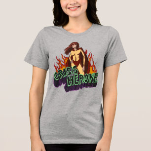 Lustige ADHD-Krise-Heldin-Chaos-Energie-Retro-Comi Tri-Blend Shirt