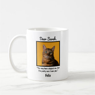 Lustige adoptierte Katze individuelles Foto Kaffeetasse