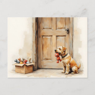 Lustige Adressänderung von braunem Hund Postkarte