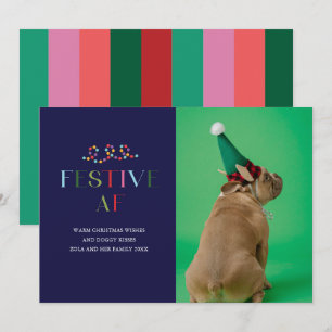 Lustige AF Funny Pet-Foto-Feiertagskarte Einladung