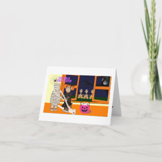 Lustige Affe Toilettenpapier-Mumie Halloween-Karte Dankeskarte