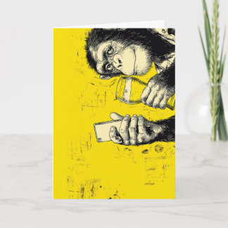 Lustige Affen-Selfie-Illustration – Cooler Schimpa Karte