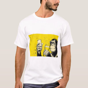 Lustige Affen-Selfie-Illustration – Cooler Schimpa T-Shirt