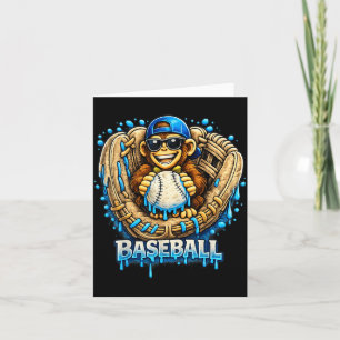 Lustige Affen-Tiere Baseball Eis Drip Cool Karte