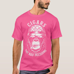 Lustige Affen-Zigarren Und Schlechte Entscheidunge T-Shirt