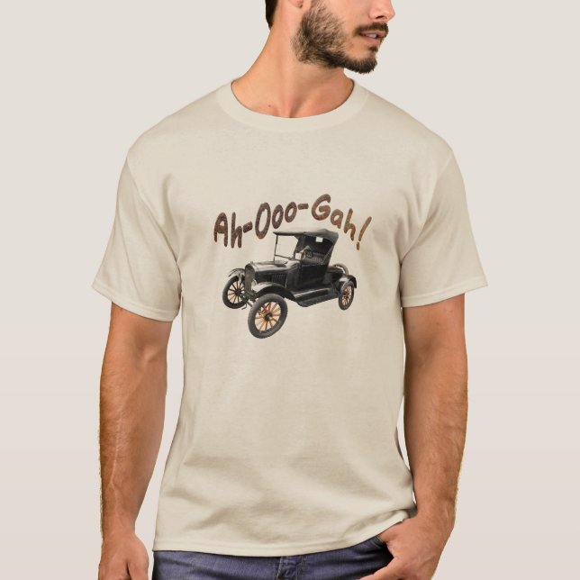 Lustige Ah-Ooo-Gah alte klassische Autohupe rostig T-Shirt (Vorderseite)