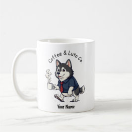 Lustige Alaskan Malamute Geschäftsanzug Kaffee Kaffeetasse