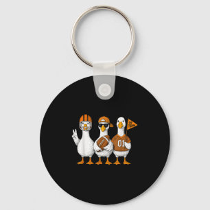 Lustige alberne Gans Ente Fußball Herbst Football Schlüsselanhänger