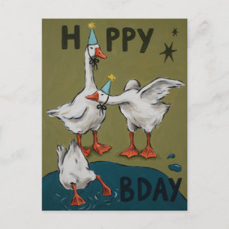 Lustige alberne Gans Geburtstags-Partyhüte Postkarte