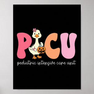 Lustige alberne Gans Halloween Picu Krankenschwest Poster