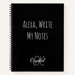 Lustige Alexa Schreibe Meine Notizen Monogramm Notizbuch