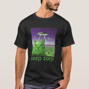 Lustige Alien-Katze-Meme-Grafik T-Shirt