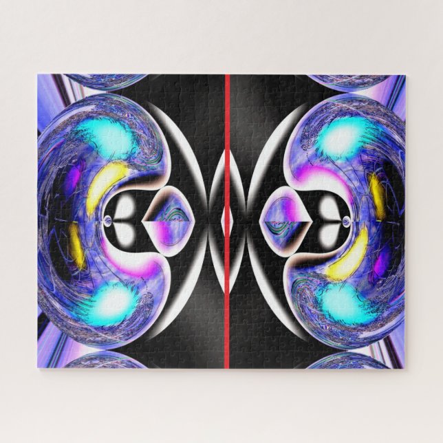 Lustige Alien-Katzen-Kunst Puzzle (Horizontal)