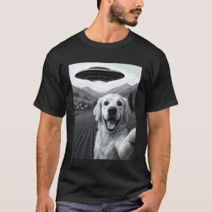 Lustige Alien-UFO-Golden-Retriever-Entführung-Self T-Shirt