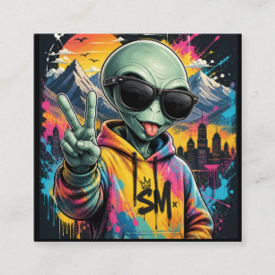 Lustige Alien-Vibes Begleitkarte