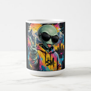 Lustige Alien-Vibes Kaffeetasse