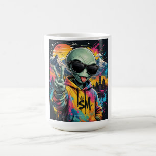 Lustige Alien-Vibes Kaffeetasse