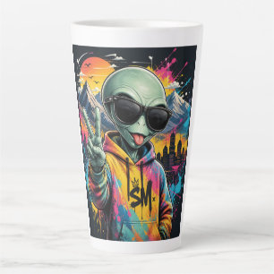 Lustige Alien-Vibes Milchtasse