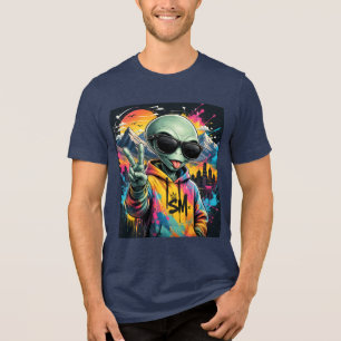 Lustige Alien-Vibes Tri-Blend Shirt