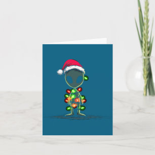 Lustige Alien-Weihnachtsgrafik Lichter Liebhaber E Karte