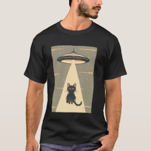 Lustige Aliens UFO-Raumschiff entführt Katzen mit T-Shirt