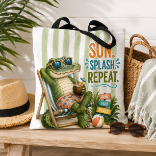 Lustige Alligator-Strandtasche