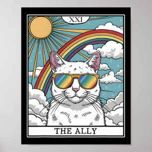 Lustige Ally Cat Sonnenbrille Lgbtq Schwul Lesbisc Poster